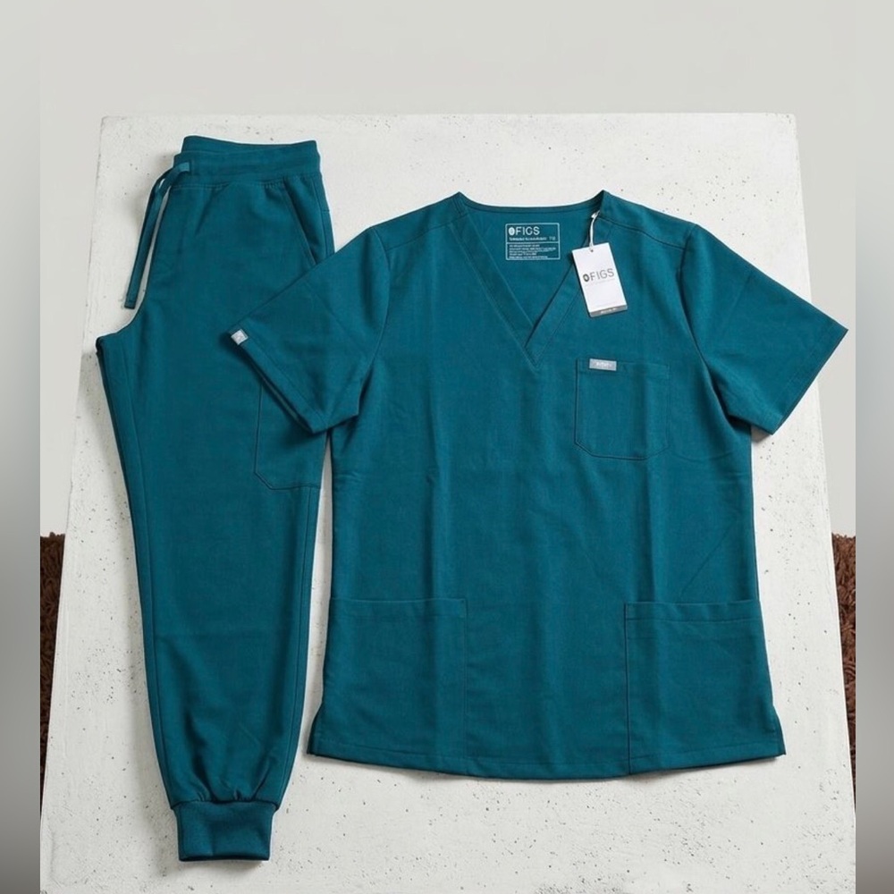 Figs Teal Track Jogger Set